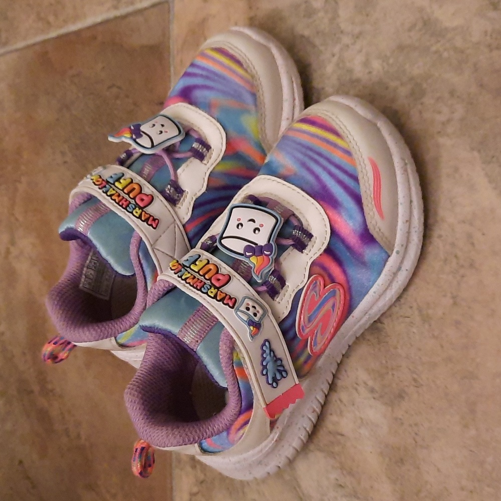 Skechers sweet Kickz little girls sneakers sz 8